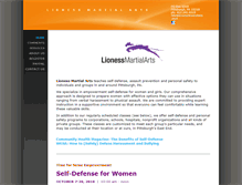 Tablet Screenshot of lionessmartialarts.com